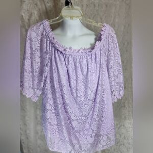 Lavender Lace Secy Women's Top Off shoulder